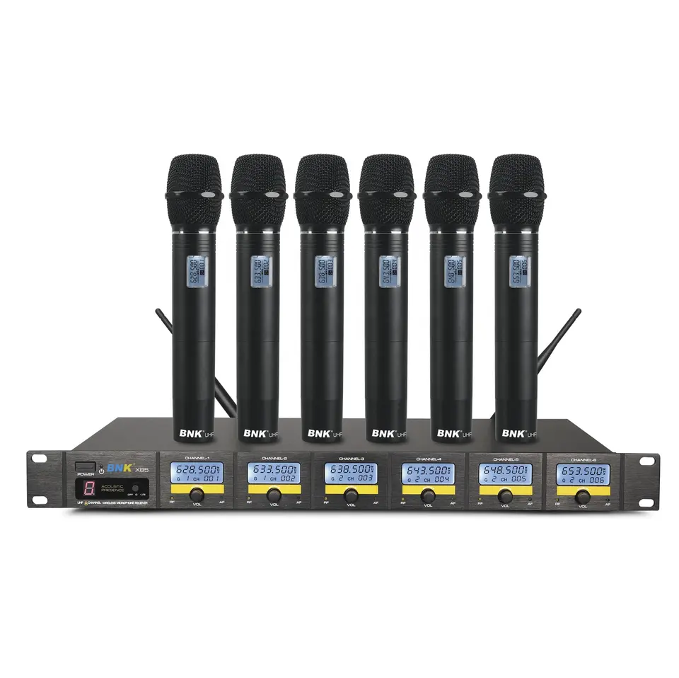 6 Channel Wireless Microphone BNK X85 UHF Microphones